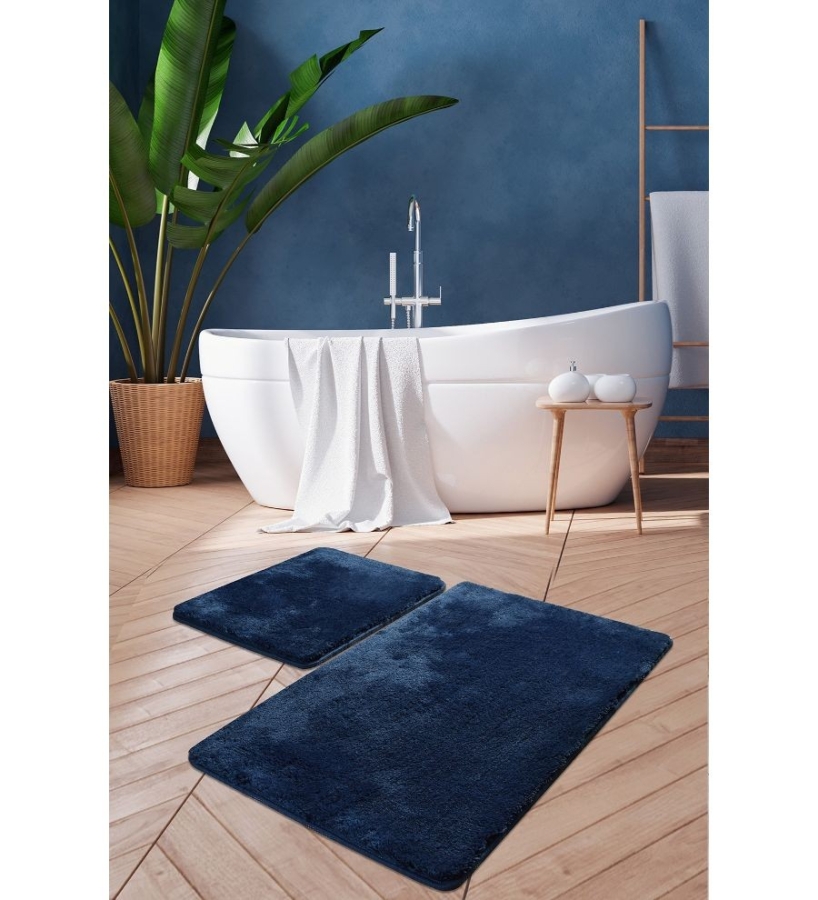 Set covorase de baie 2 piese Chilai Home Havai Dark Blue