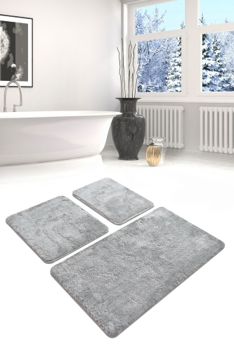 Set covorase de baie 3 piese Chilai Home Havai Grey