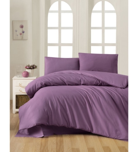 Lenjerie de pat dublu bumbac ranforce Supreme Patik, Plum