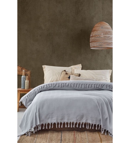 Cuvertura de pat dublu bumbac  Viaden Home, Sidney - Light Grey